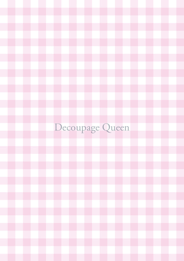 Decoupage Queen Pink Gingham Rice Paper A3-11.7 x 16.5 in-BluebirdMercantile