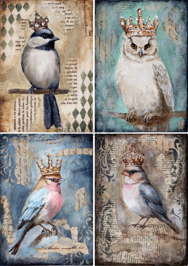 Decoupage Queen Teresa Rene Art The Four Birds Rice Paper A3-11.7 x 16.5 in-BluebirdMercantile