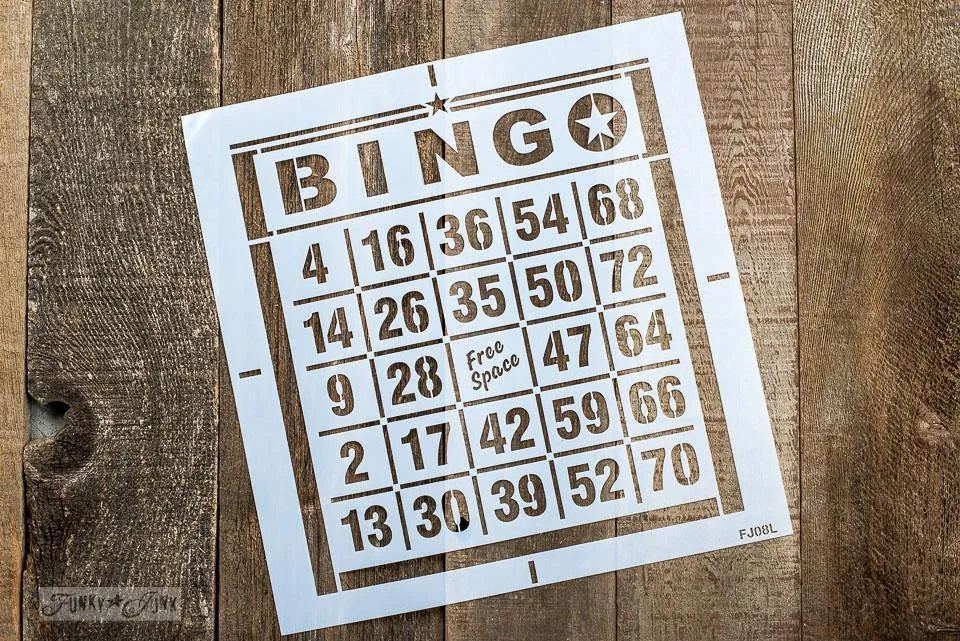 Funky Junk Large Bingo Star Stencil 11 x 14-BluebirdMercantile