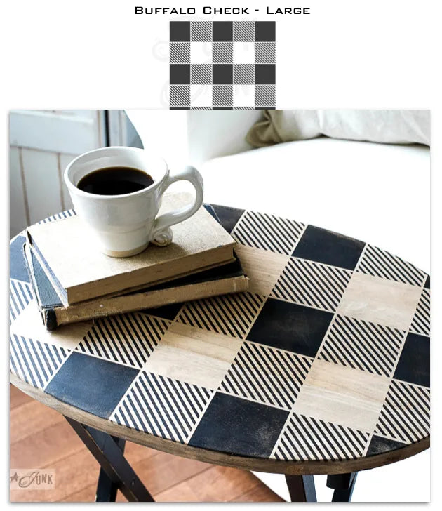 Funky Junk Large Buffalo Plaid Stencil 15 x 21 inches-BluebirdMercantile