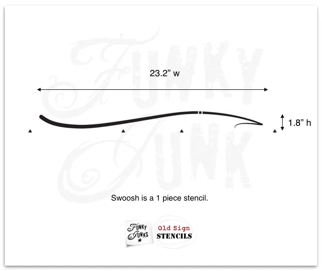 Funky Junk SWOOSH arrow Stencil 23.8 x 1.8 in-BluebirdMercantile