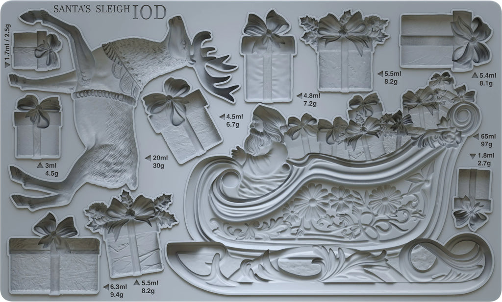 Iron Orchid Design Santa’s Sleigh 6x10 IOD Mould Limited Edition - Decor Mould