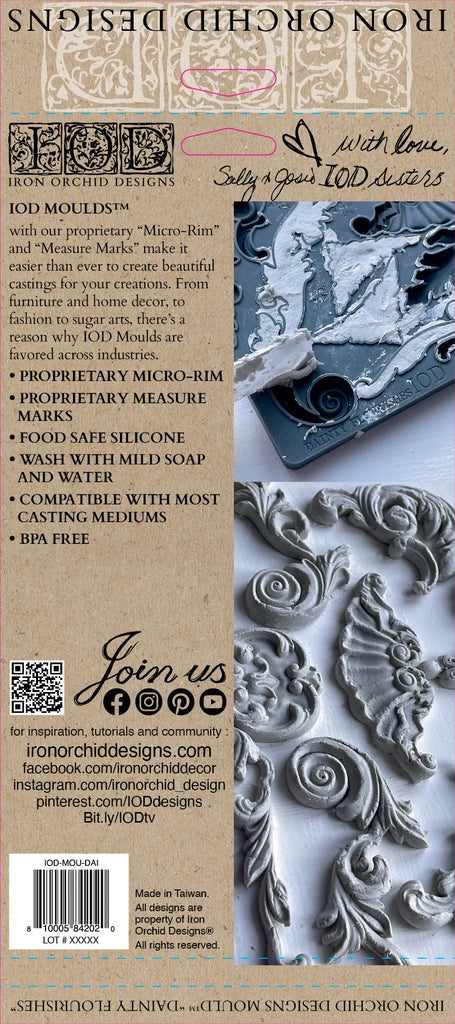 Iron Orchid Design Summer IOD 2023 Dainty Flourishes 6×10 DECOR MOULD™-BluebirdMercantile