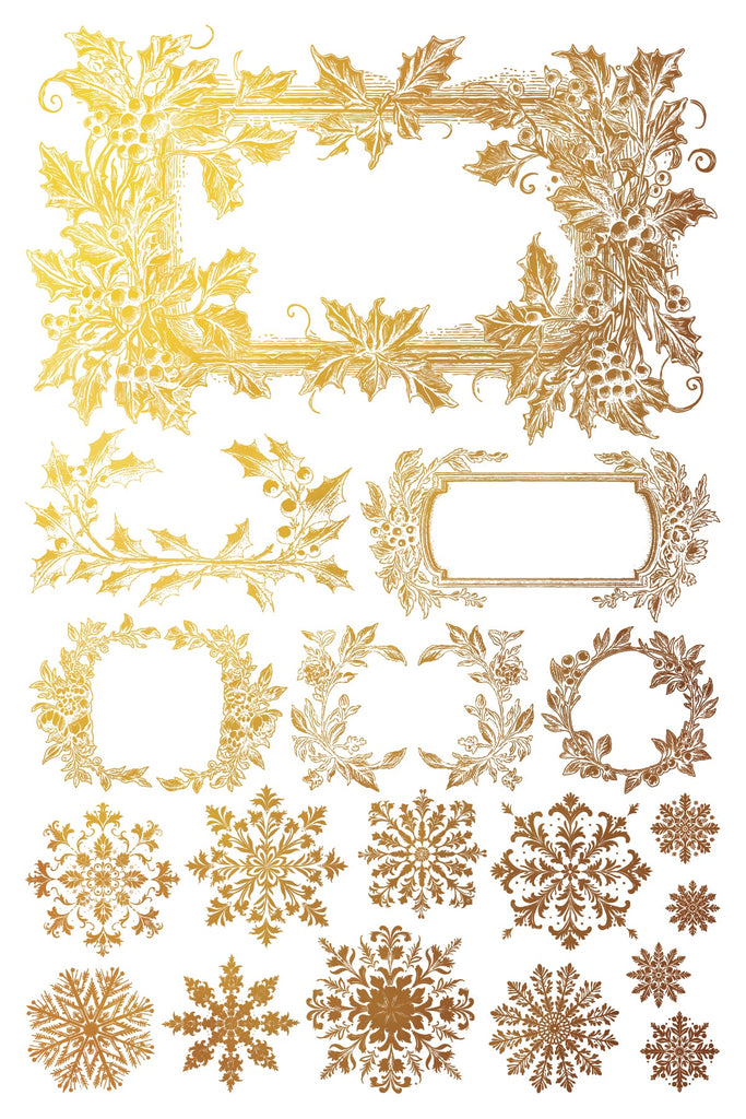 Iron Orchid Design Tinsel 8 pages 8x12 Pad™ Gold Foil DECOR TRANSFER™ Limited Edition - Foil Decor Transfer