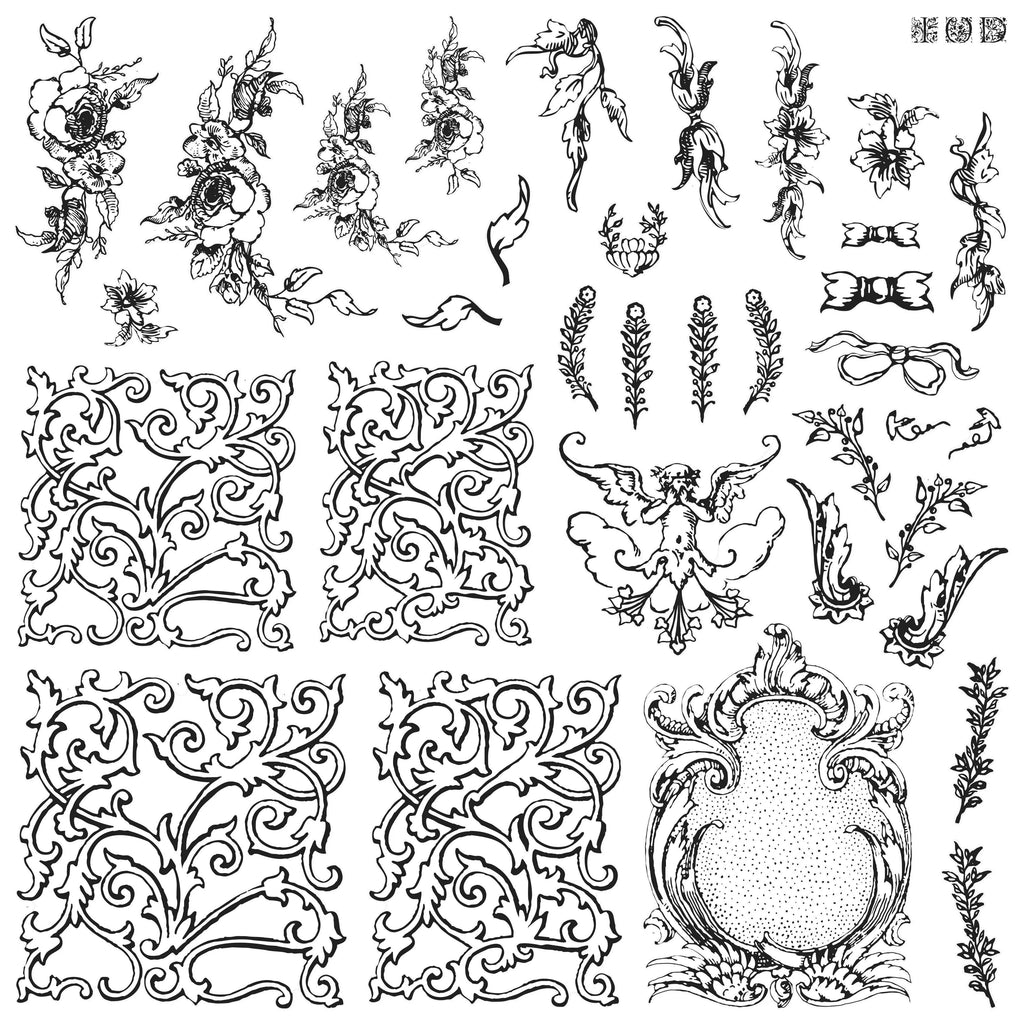 Iron Orchid Designs Alphabellies 12×12 DECOR STAMP-BluebirdMercantile