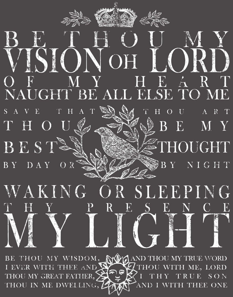 Iron Orchid Designs Be Thou My Vision 24 x 33 decor transfer white lettering Retired*-BluebirdMercantile