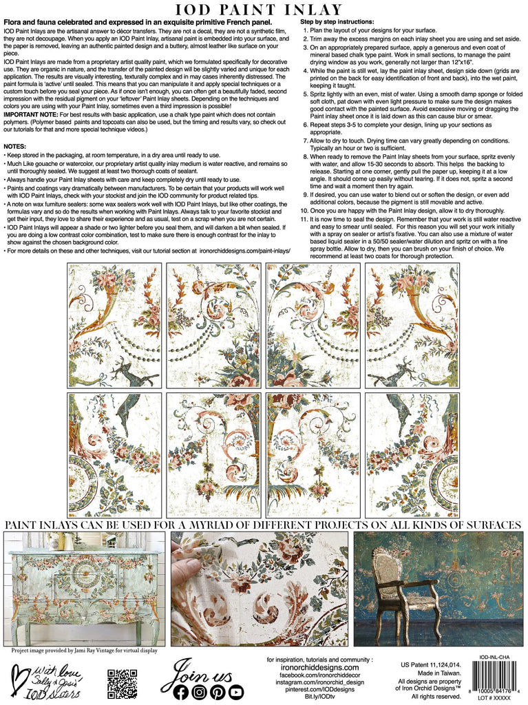 Iron Orchid Designs Chateau IOD Paint Inlay 12x16 Pad™ 8 sheets-BluebirdMercantile