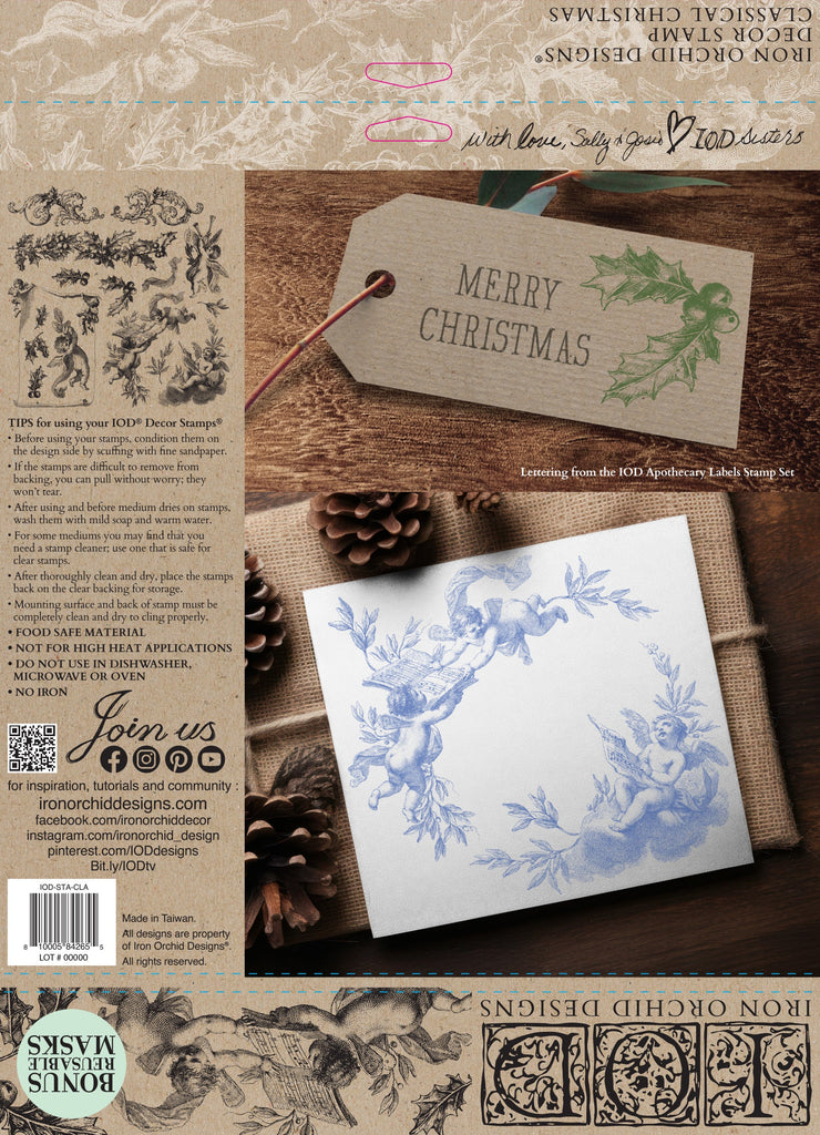 Iron Orchid Designs Classical Christmas 12x12 IOD Stamp™ Limited Edition - Decor Stamps