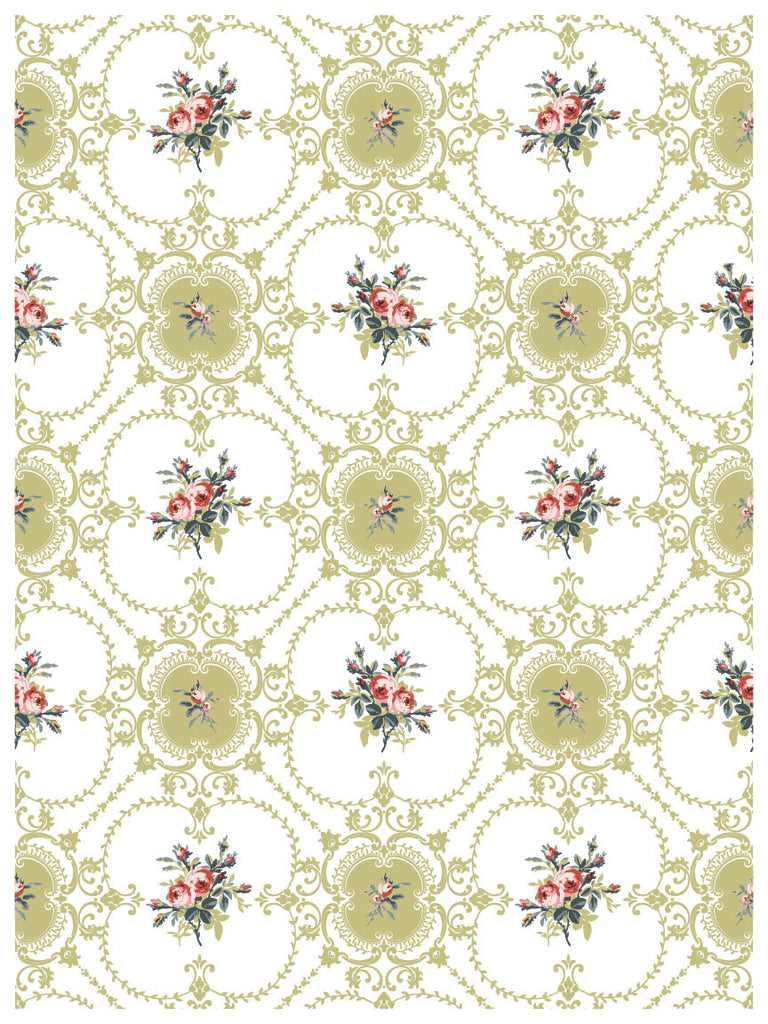 Iron Orchid Designs Lattice Rose Paint Inlay 12x16 Pad™ 8 sheets-BluebirdMercantile