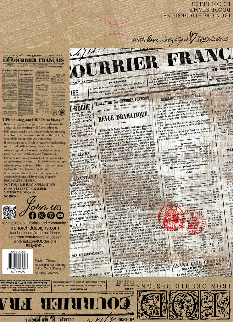 Iron Orchid Designs Le Courrier  12×12 DECOR STAMP™-BluebirdMercantile