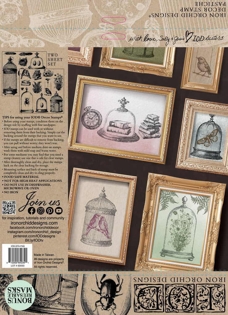 Iron Orchid Designs Pastiche IOD Stamp 2 sheets 12 x 12 inches-BluebirdMercantile