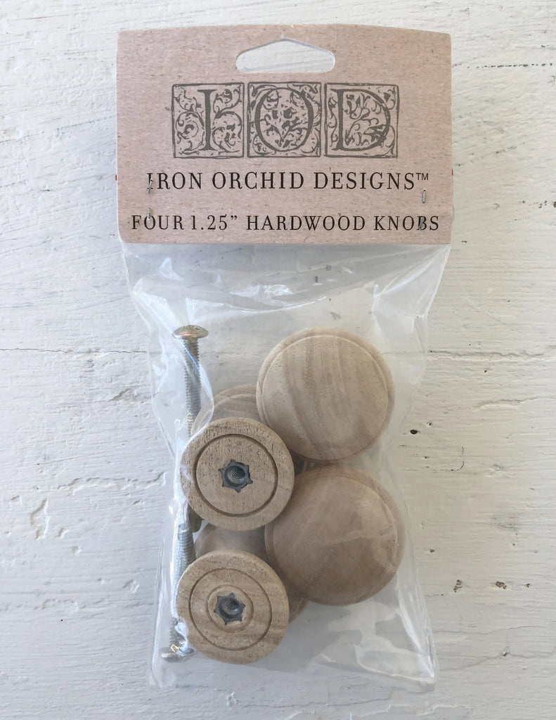 Iron Orchid Designs Wood Knobs pack of 4 - 1.25 inch-BluebirdMercantile