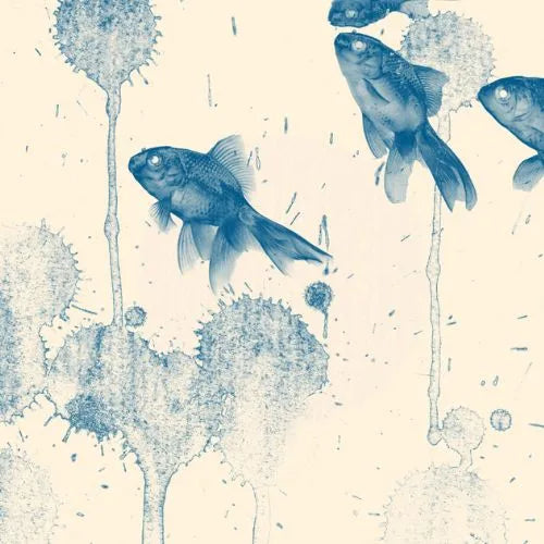 Mint by Michelle Decoupage paper -Blue Fish -2 sizes-BluebirdMercantile