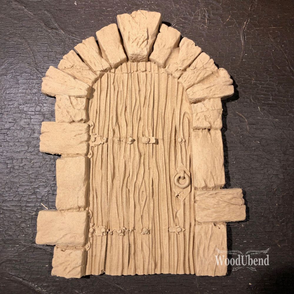 Wood U Bend - Wood U Bend WB2280 Medieval Door Fairy Door 6.8 X 5.5 In